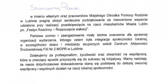 Podziękowania